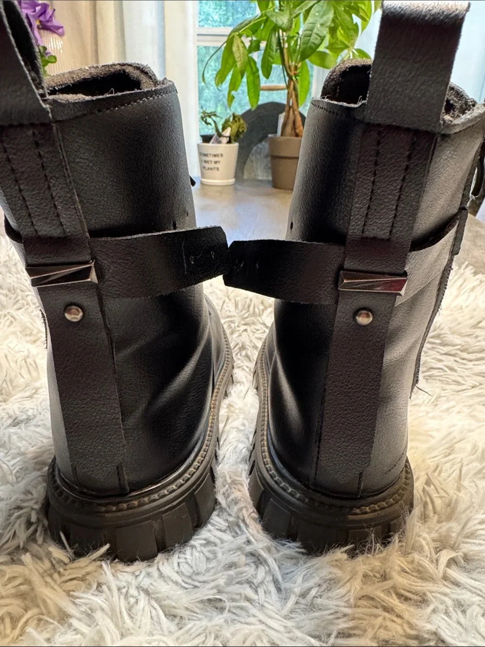 Classic Black Lace-Up Combat Boots - Picture 4 of 4